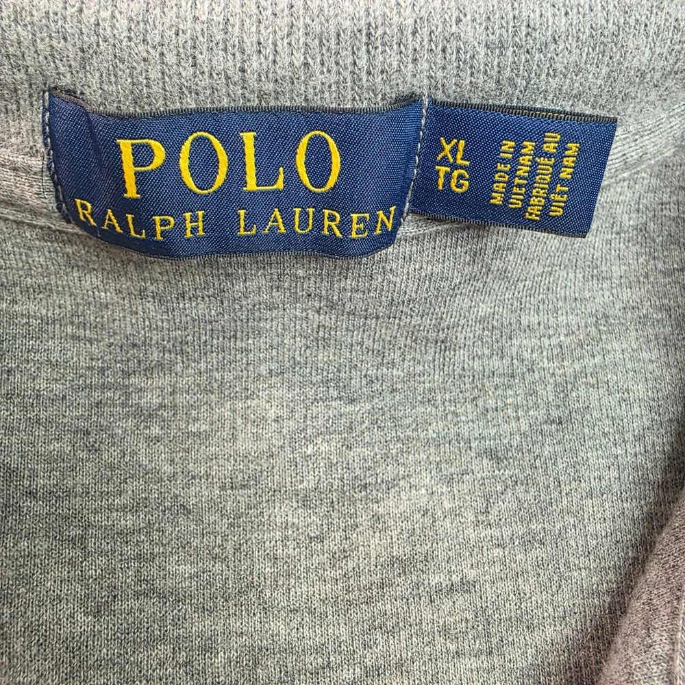 Polo Ralph Lauren Mens XL Gray Quarter Zip Pullover Sweater Heathered‎ Cotton